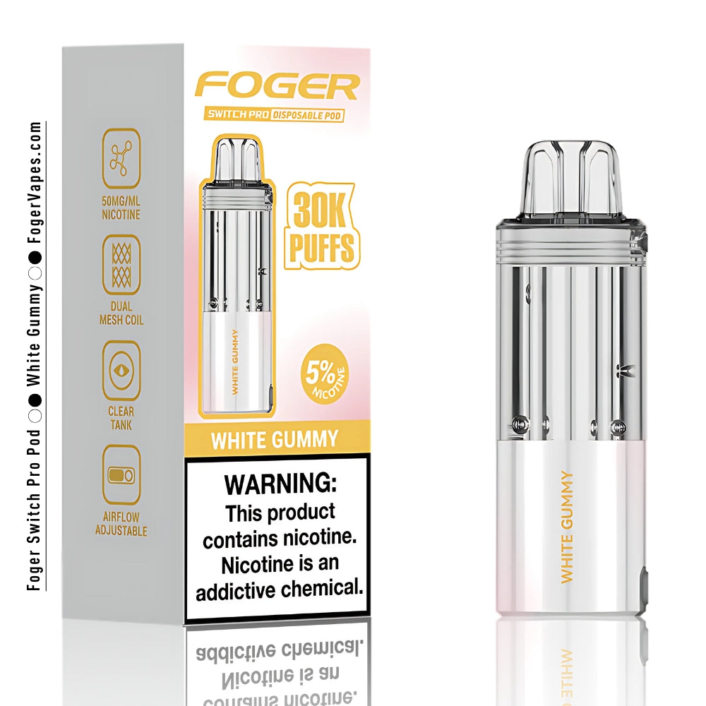 White Gummy Foger Switch Pro Pod 30K Puffs