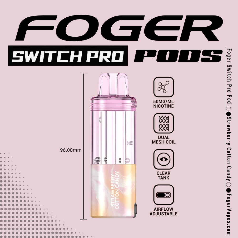 Strawberry Cotton Candy - Foger Switch Pro Pod | 30K Puffs