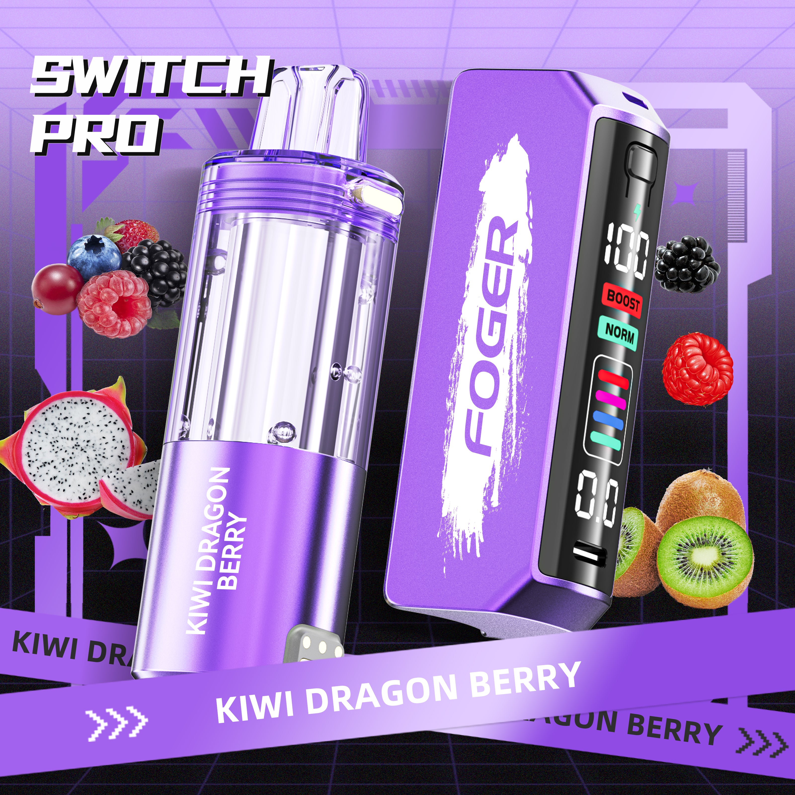Kiwi Dragon Berry Foger Switch Pro Kit 30K Puffs