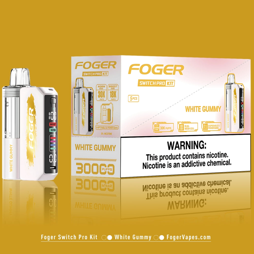 White Gummy Foger Switch Pro Kit 30K Puffs